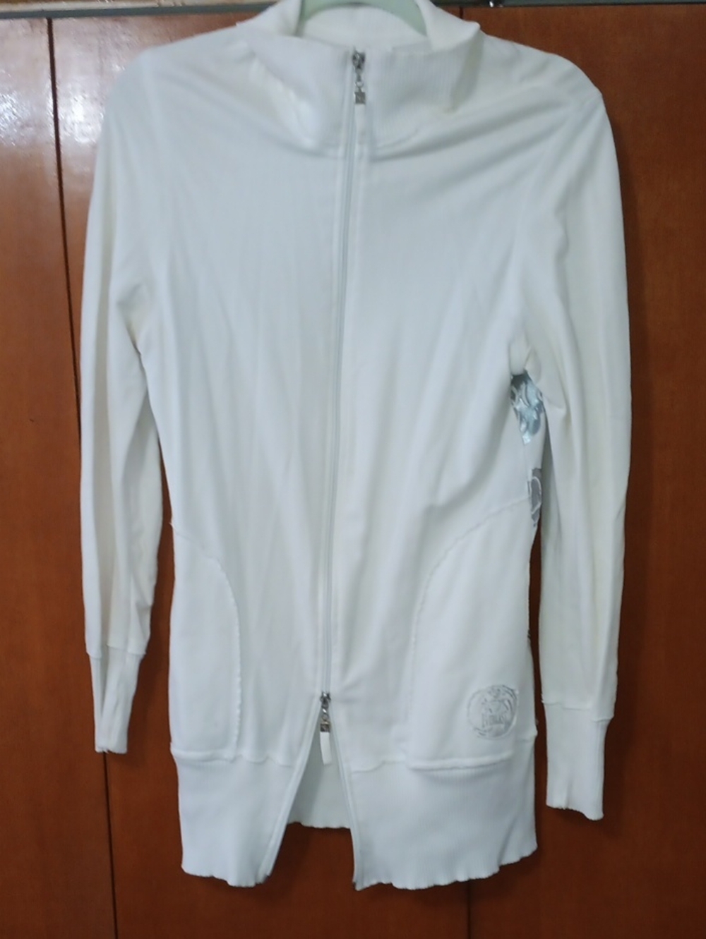 Everlast Women's White Zip-Up Bomber Jacket